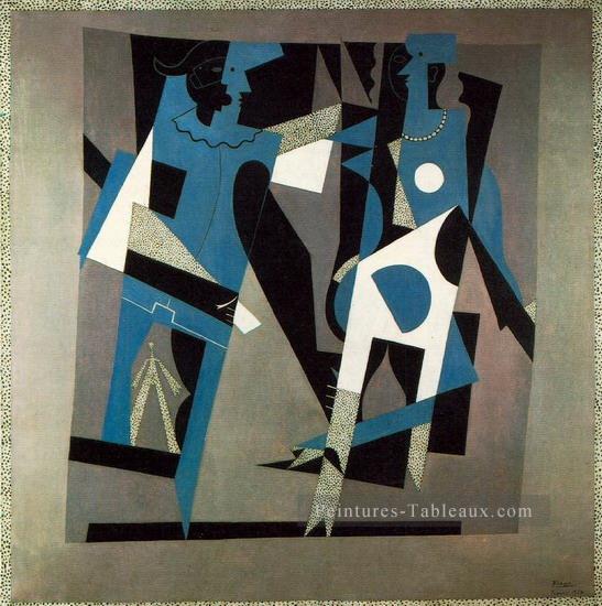 Arlequin et Femme au collier 1917 cubiste Pablo Picasso Peintures à l'huile